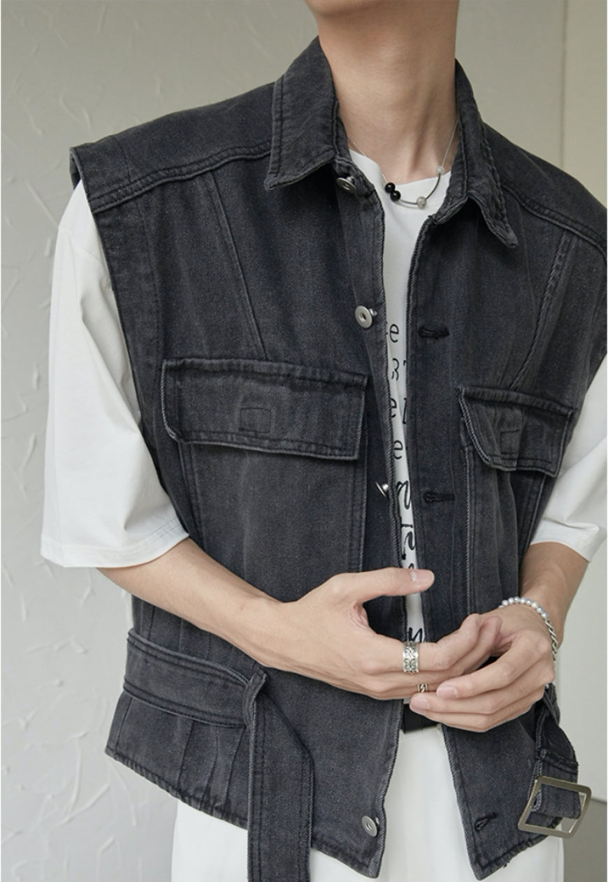 UZIP DESIGN Men's Design Denim Vest