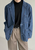 UZIP DESIGN Men's striped denim jacket