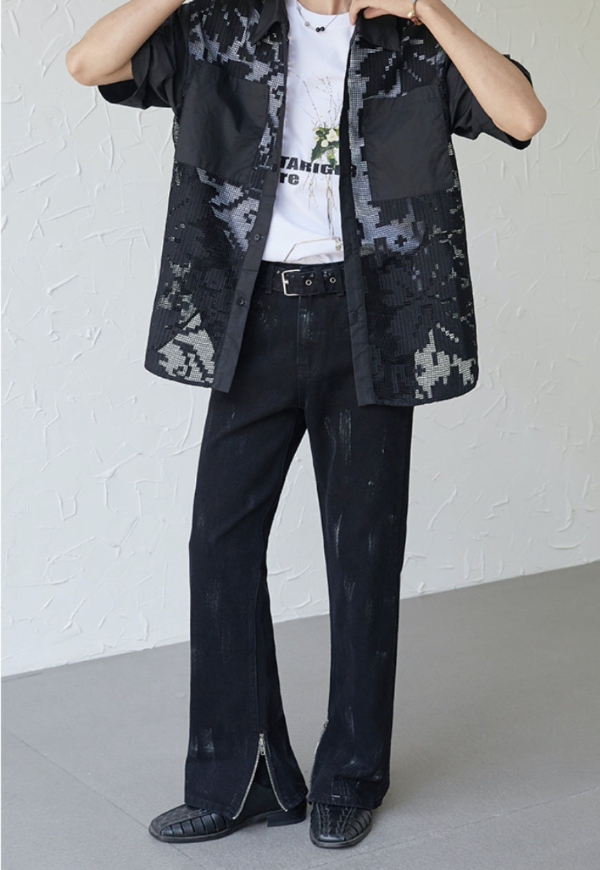 UZIP DESIGN Men's Design zipper slit denim trousers SS2022 VOL.5