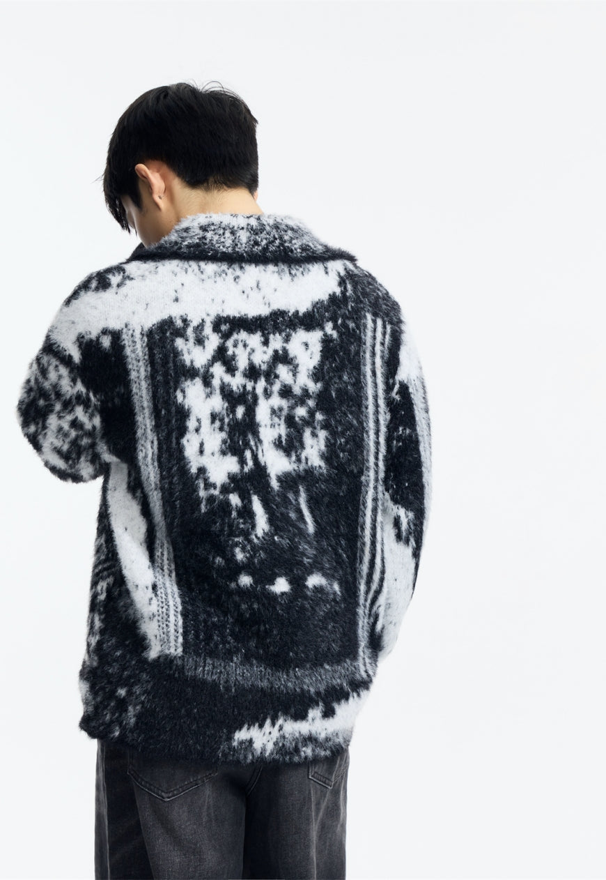 Men's zipped cardigan sweater