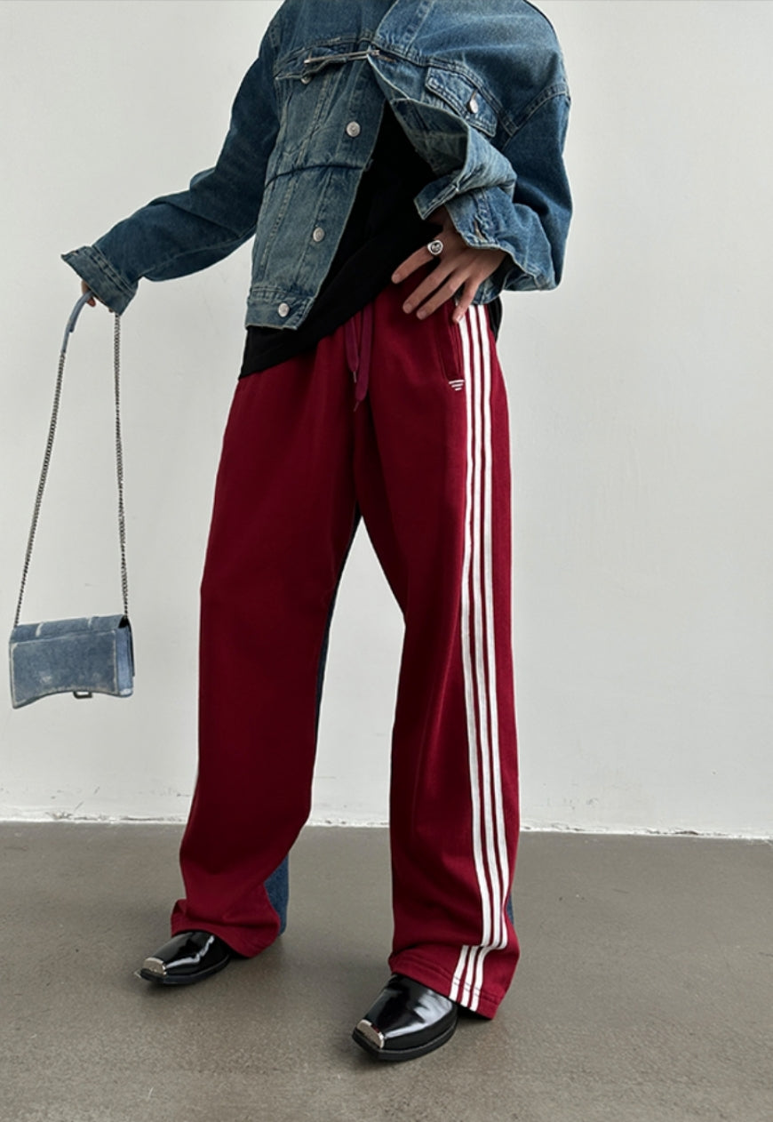 Men's Design panel three-bar trousers