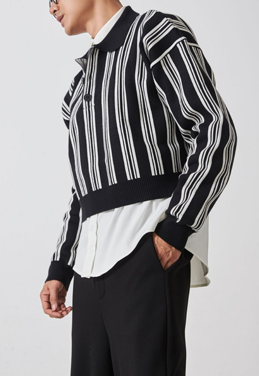 【Sale】Men's striped knitted sweater