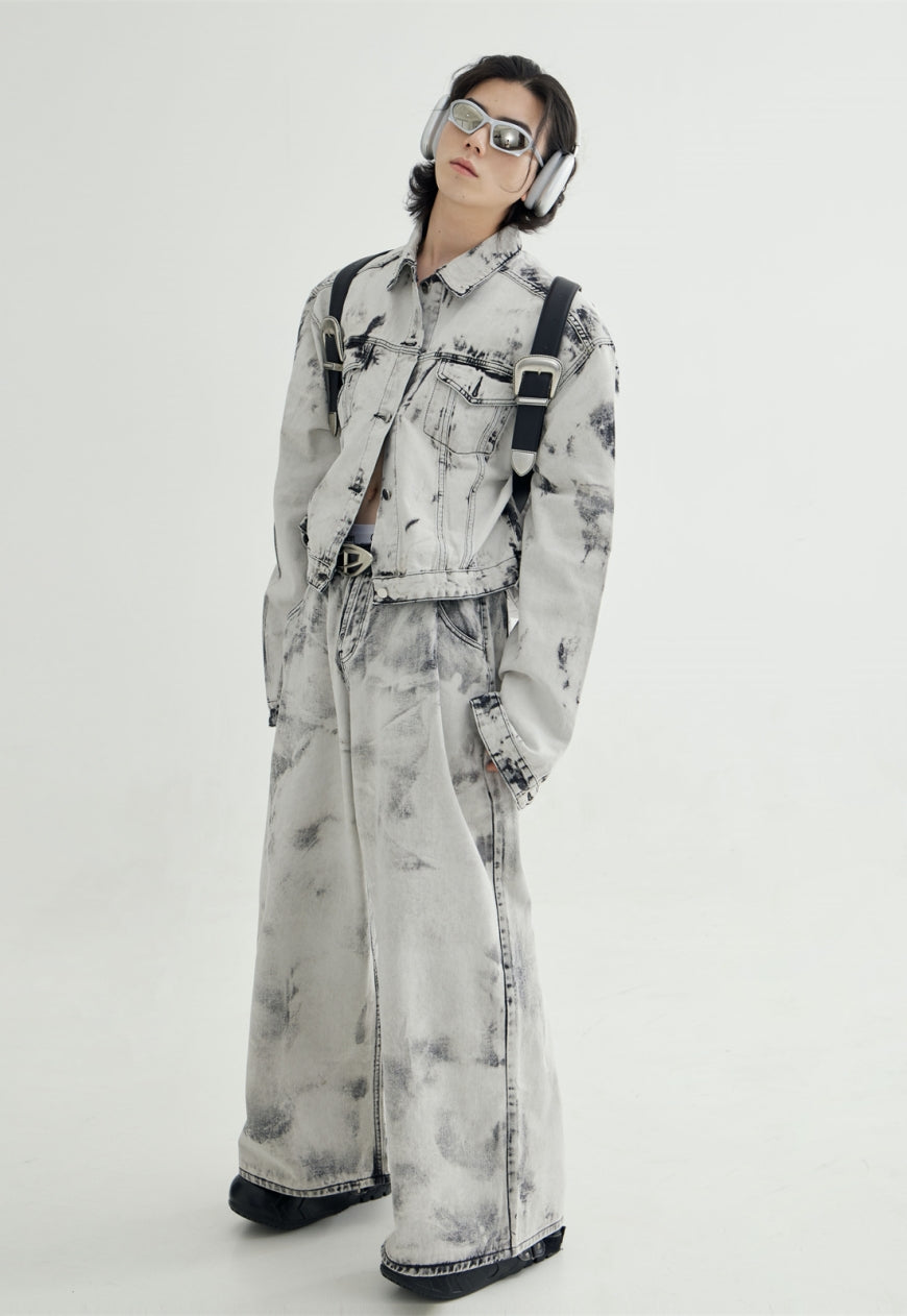PeopleStyle Unisex vintage tie-dye jacket