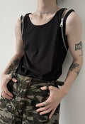 UZIP DESIGN Men's Double Zip Strap Tank Top