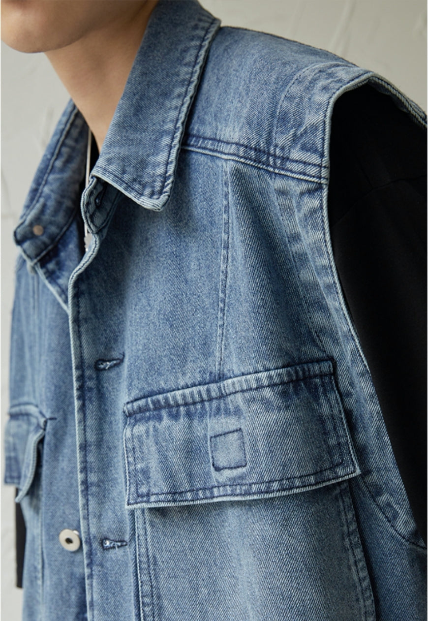 UZIP DESIGN Men's Design Denim Vest