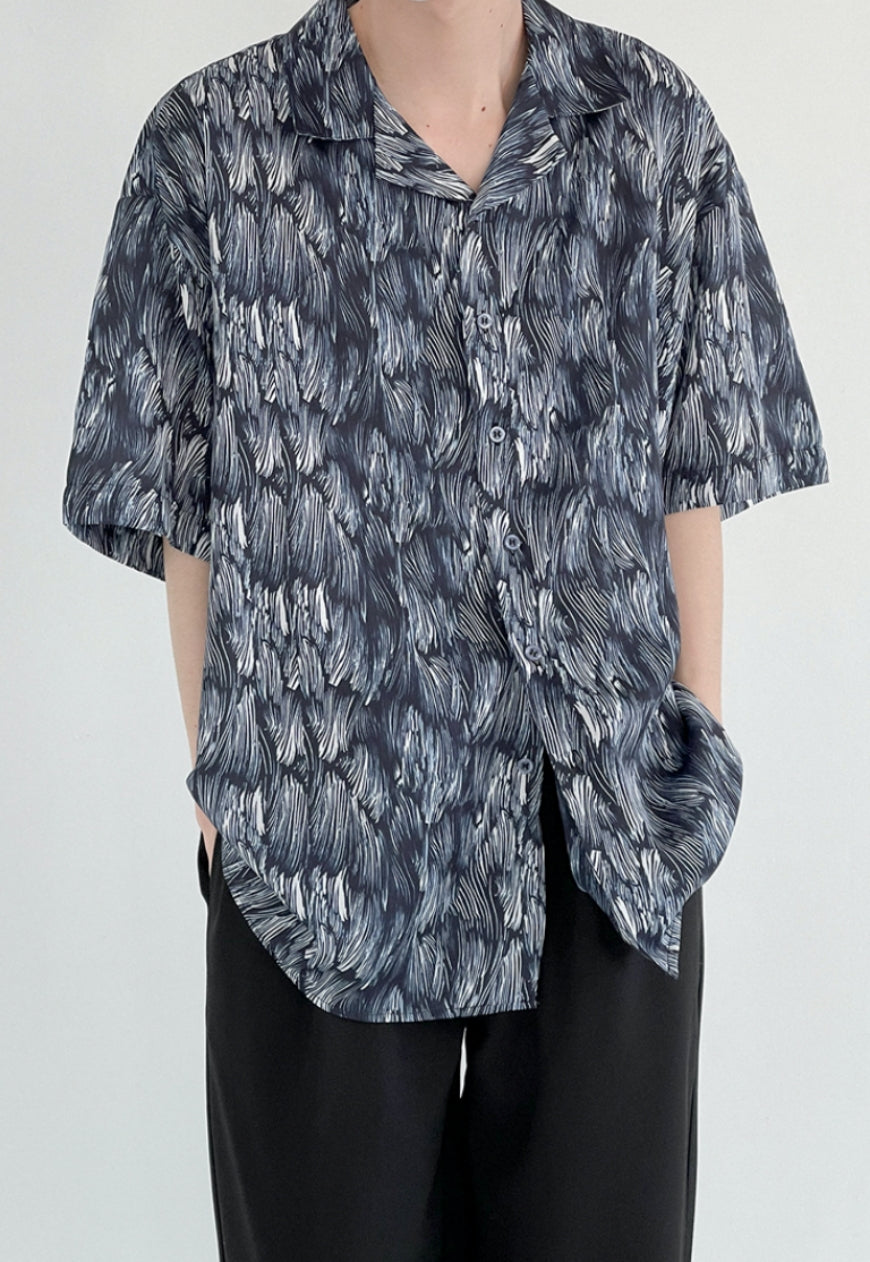 Men's silk loose shirt