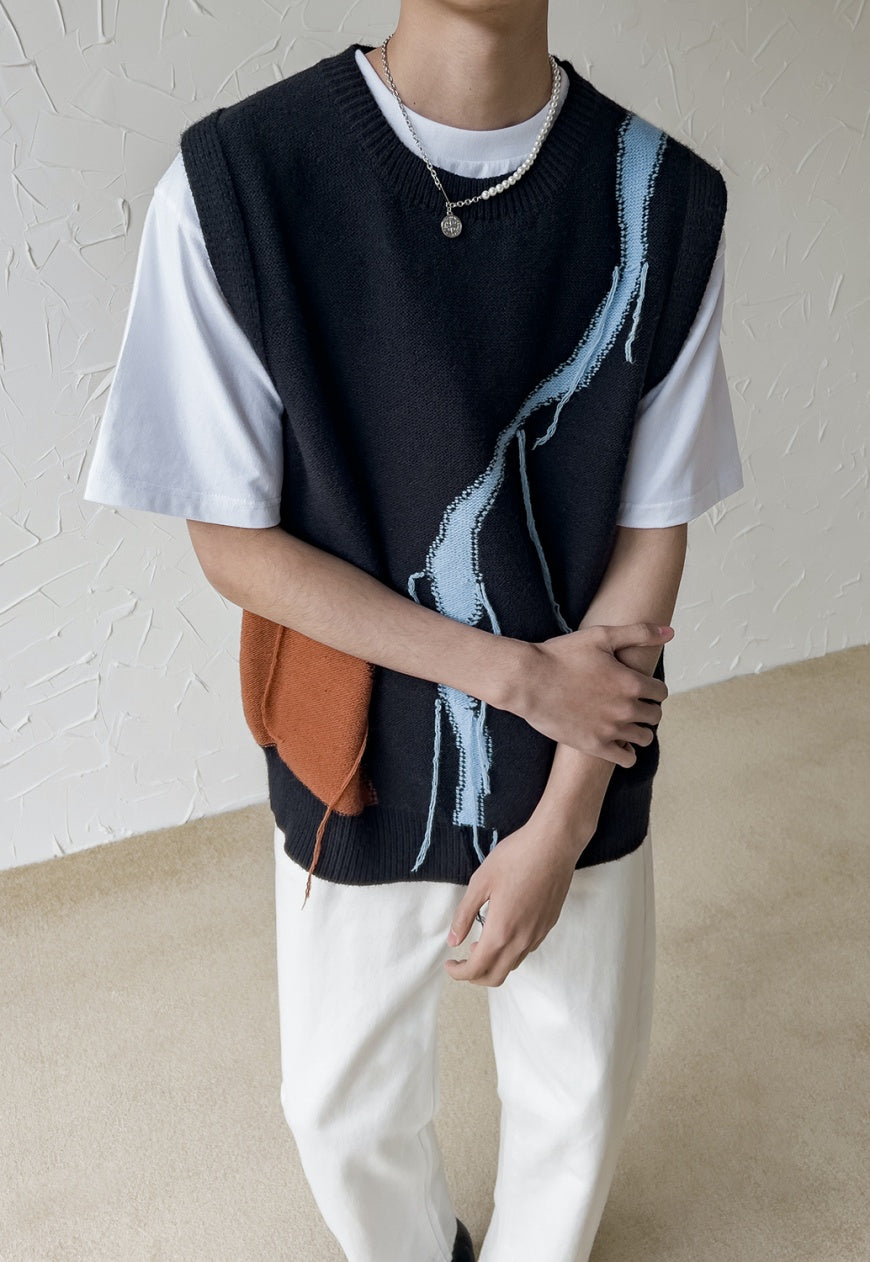 MEN'S design pattern sweater vest