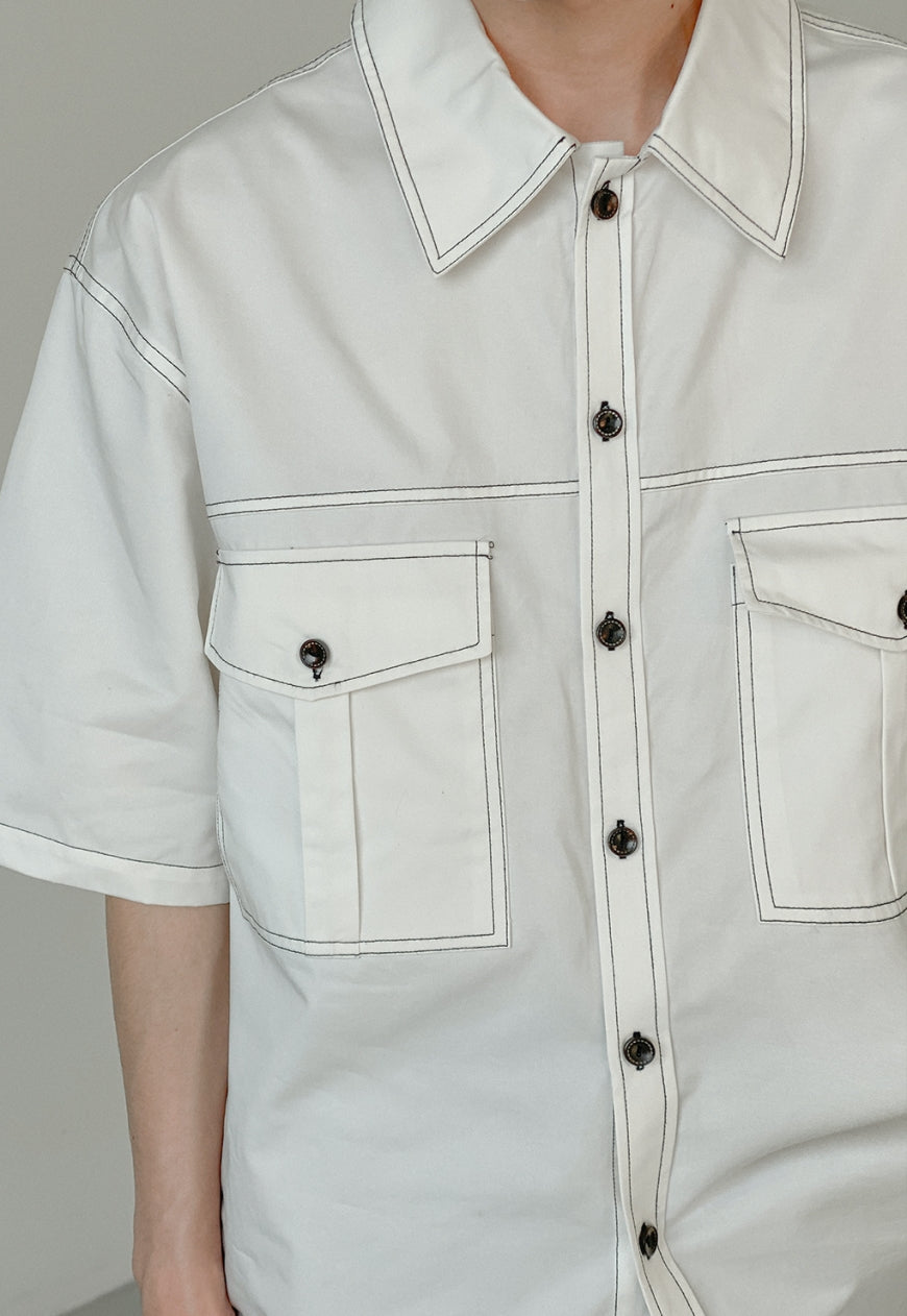 UZIP DESIGN Men's loose white shirt