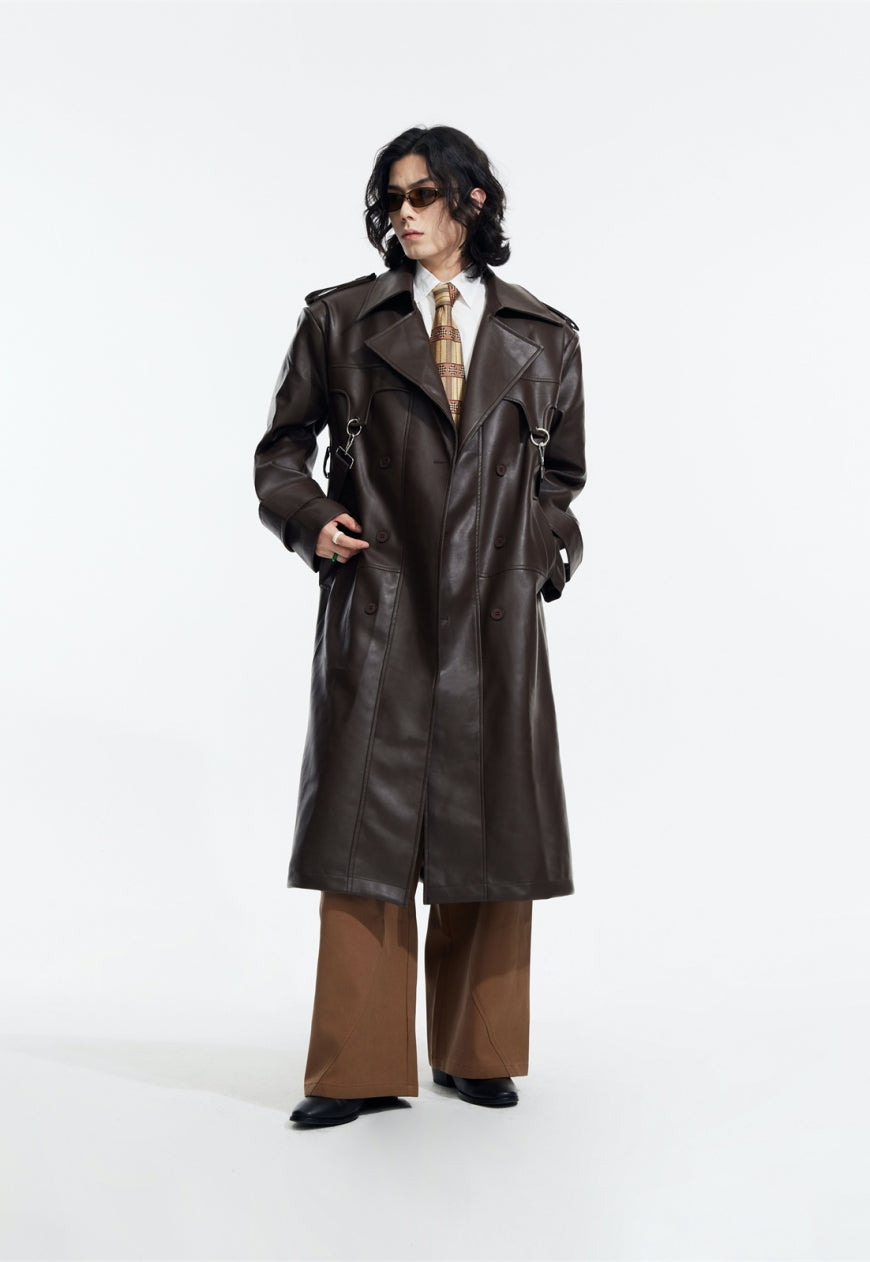 Men's Retro high-quality PU leather coat