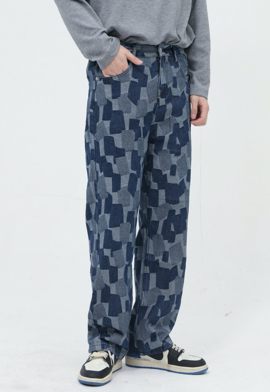 Men's Plaid fashion jeans