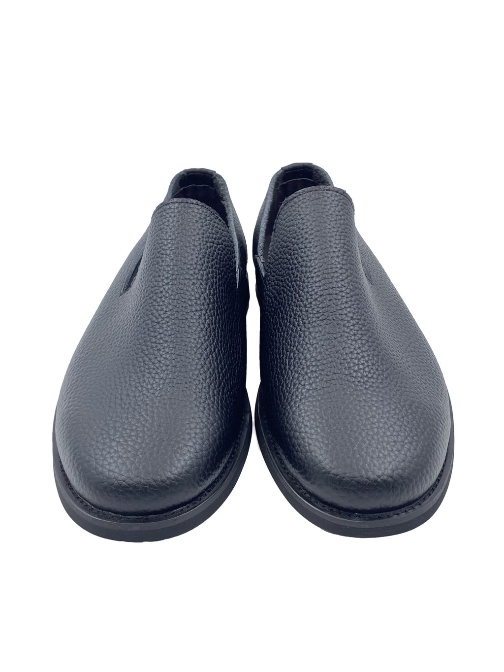 Black Leather Slip-Ons
