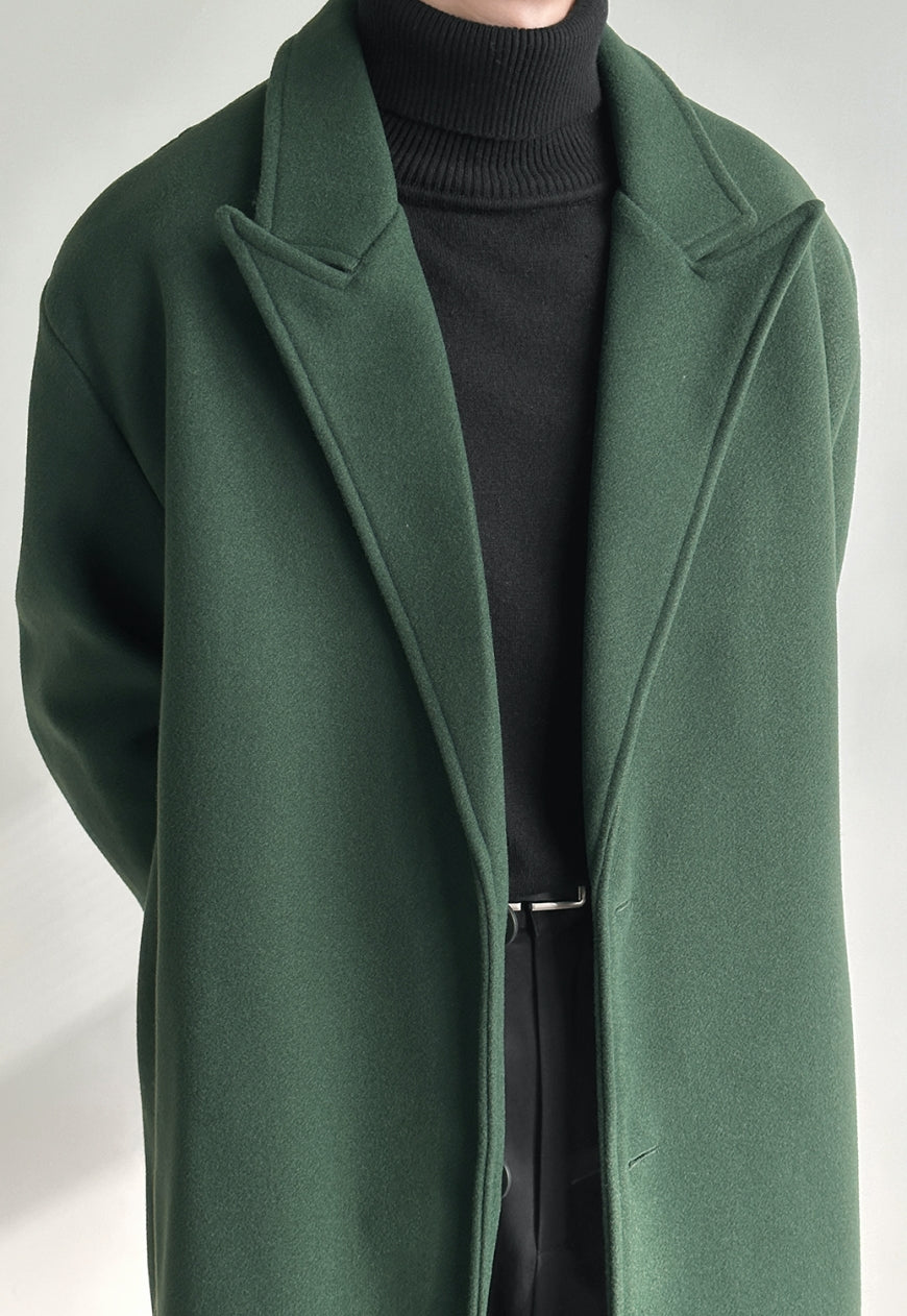 Men's long woolen coat