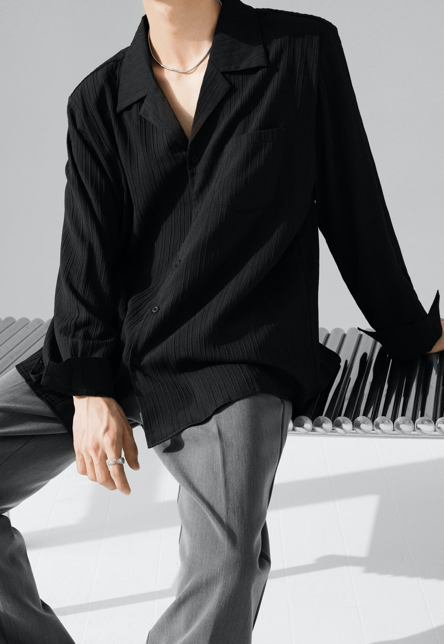 UZIP DESIGN Men's Stripe Loose Shirt