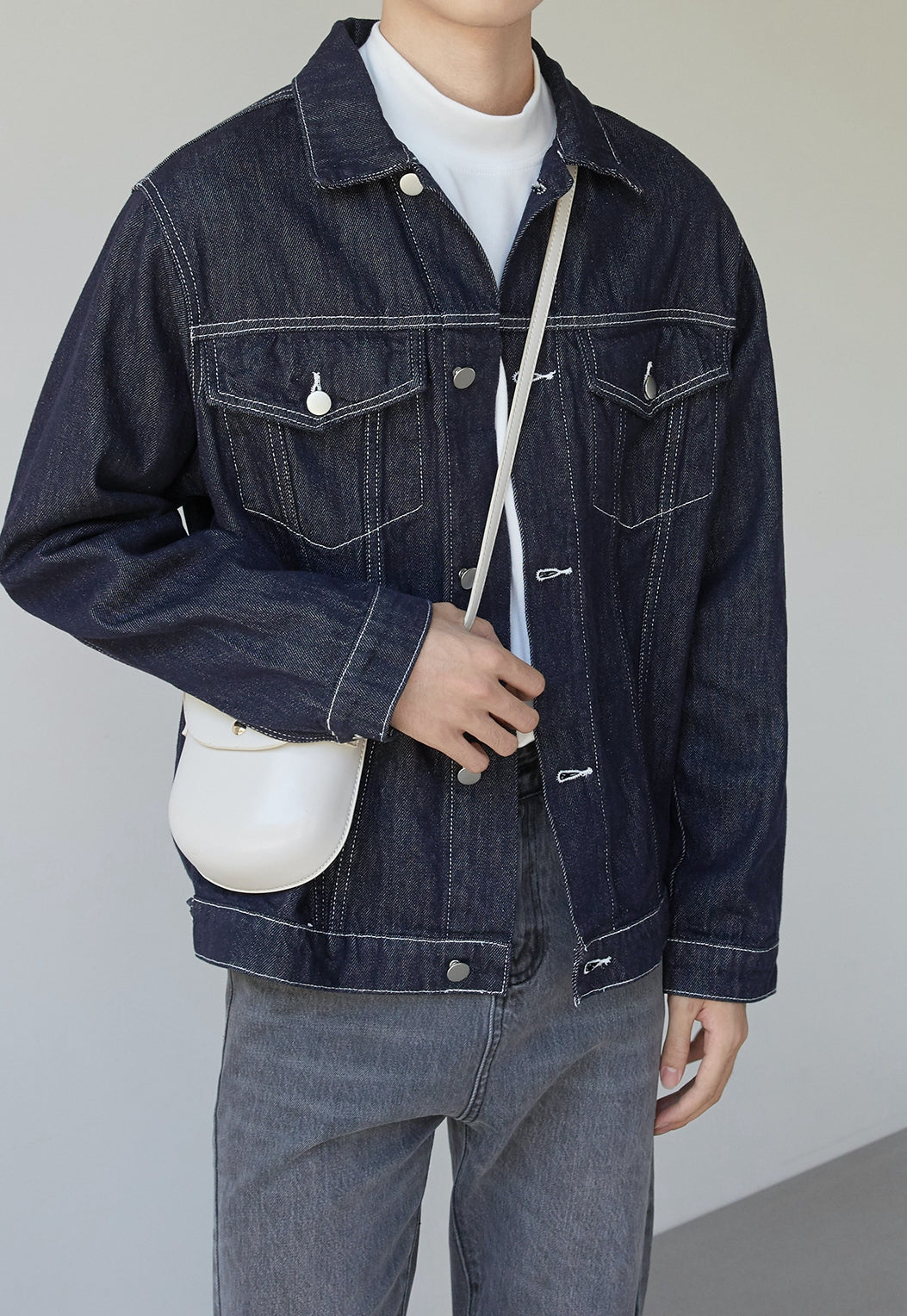 Men's Textured denim jacket