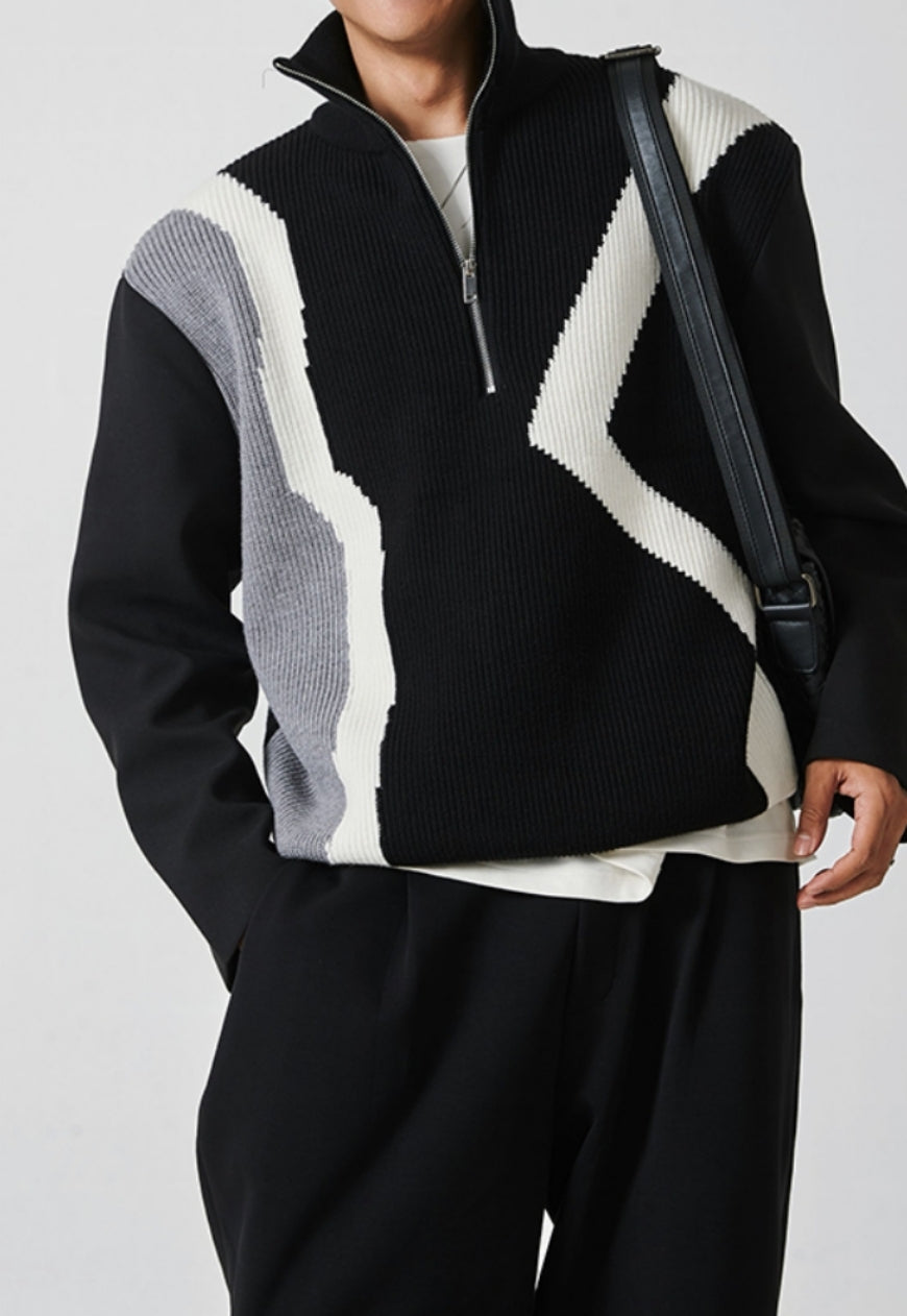 Men's zip turtleneck sweater