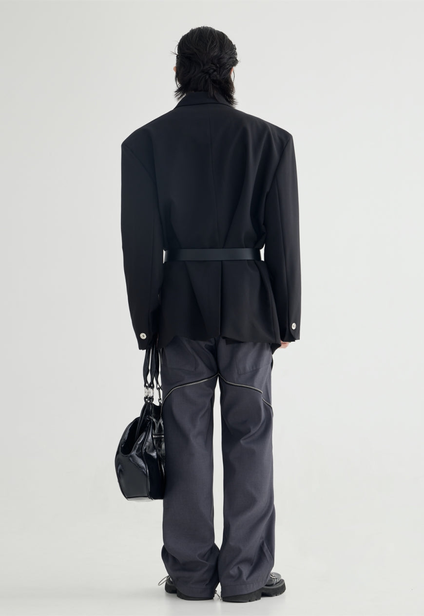 PeopleStyle Men's metal clip suit jacket