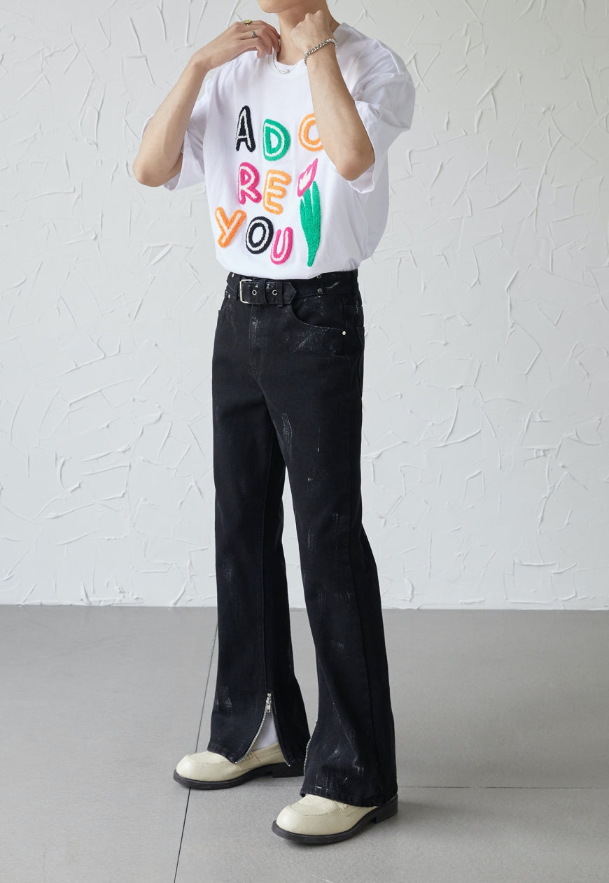 UZIP DESIGN Men's Design zipper slit denim trousers SS2022 VOL.5