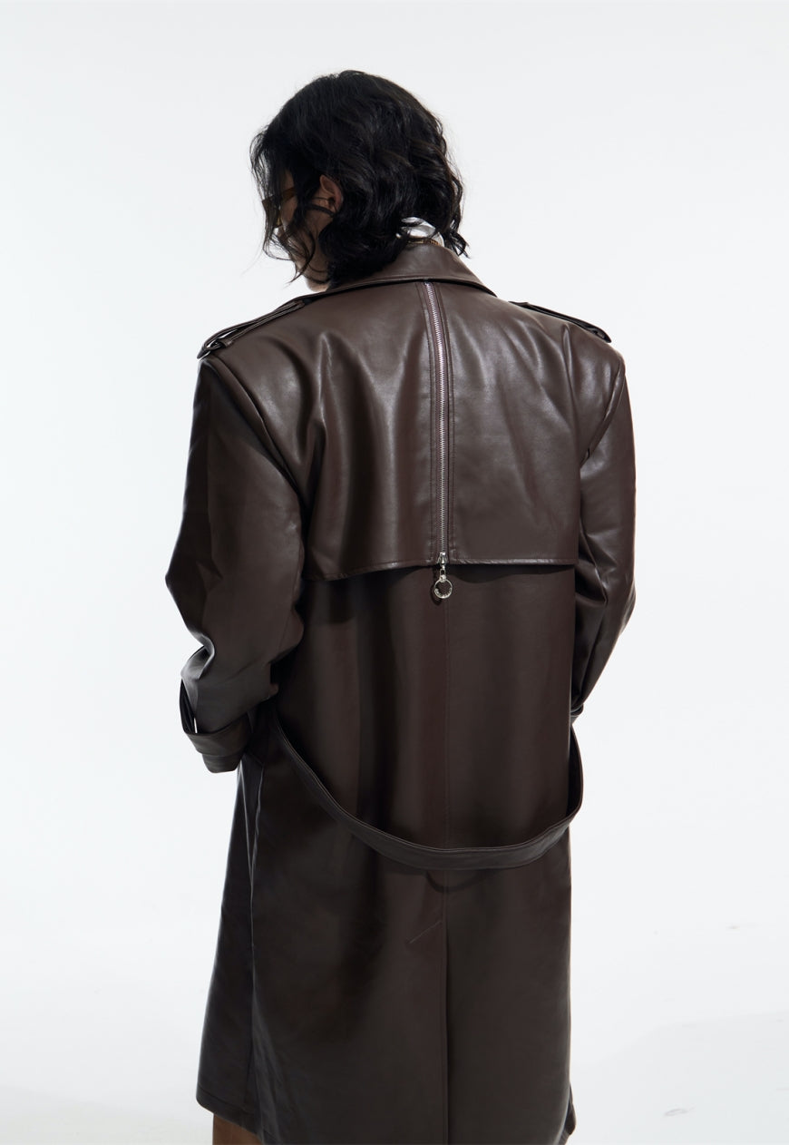 Men's Retro high-quality PU leather coat