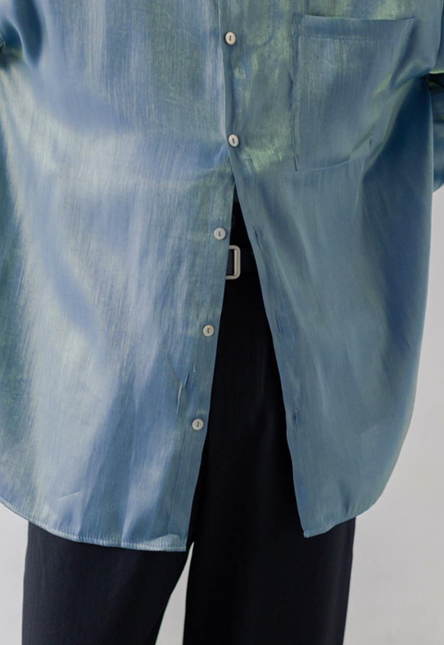 Men's Silky satin gradient shirt