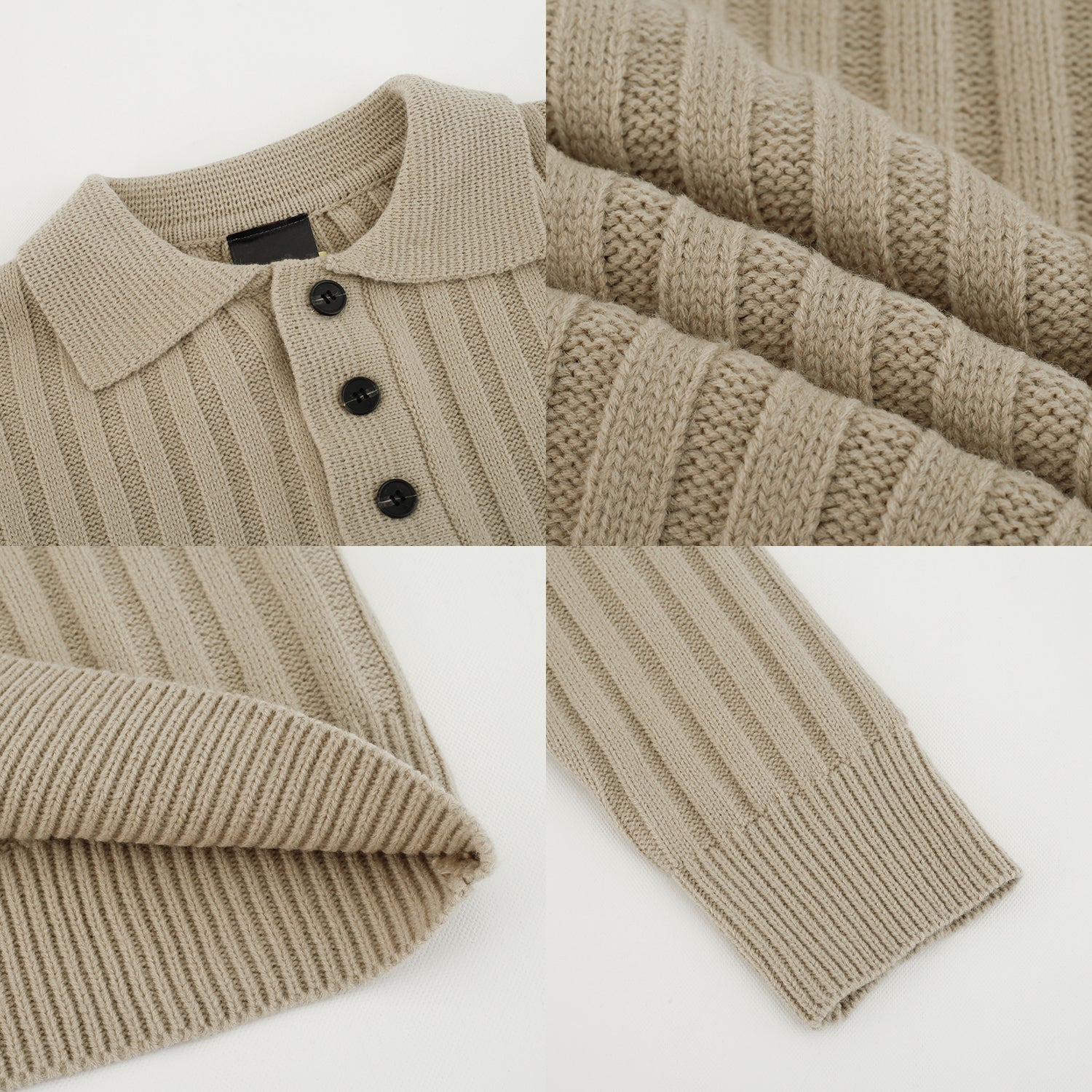 UZIP DESIGN Men's POLO Collar Needle Sweater