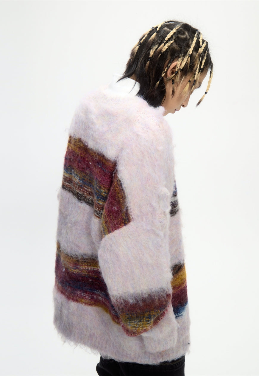 Men's color textured sweater