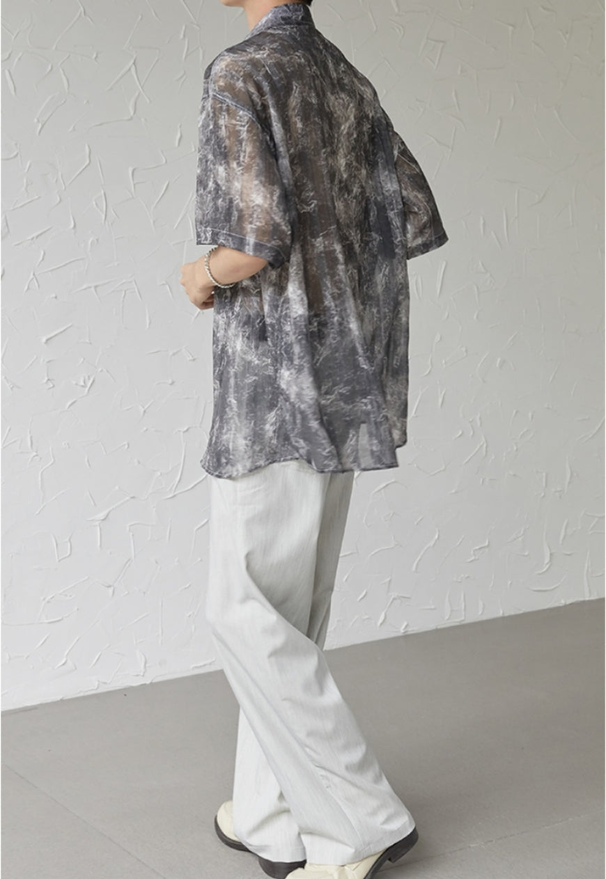 UZIP DESIGN Men's Marbled Short Sleeve Shirt