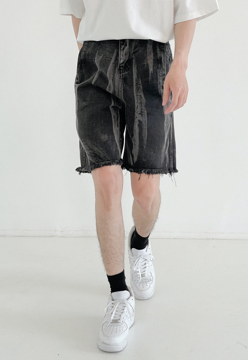 Men's Tie-dye denim shorts
