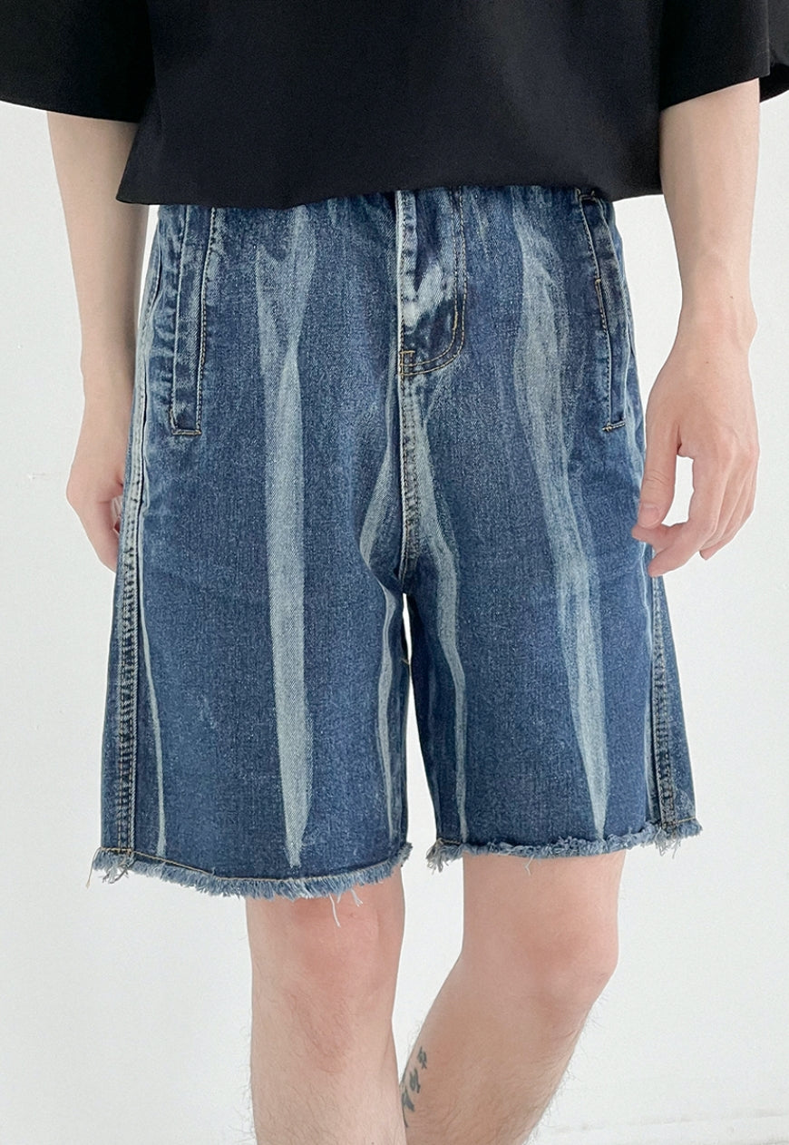 Men's Tie-dye denim shorts