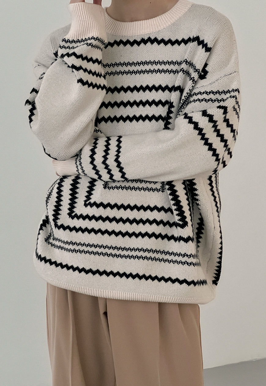 Men's Design Paperclip Print Knit