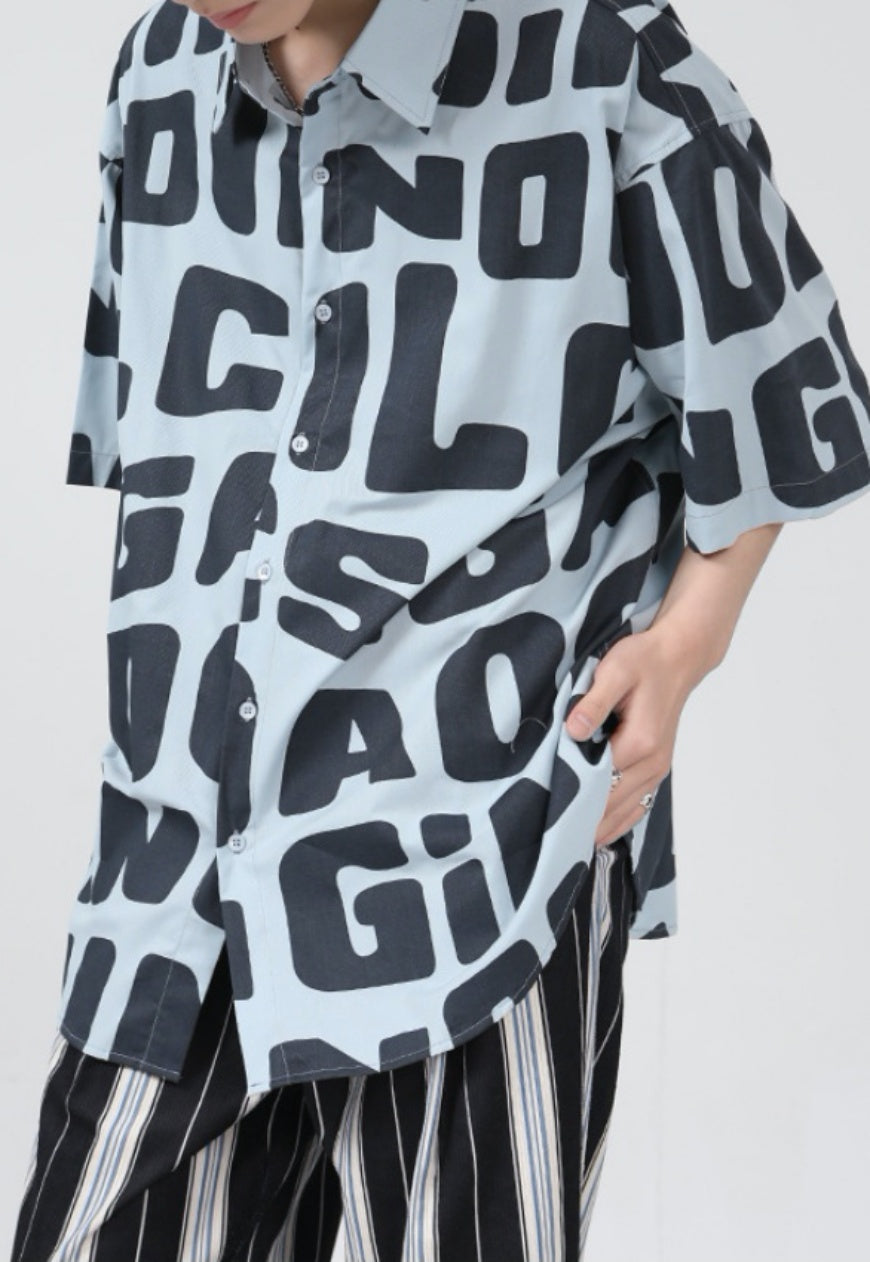 UZIP DESIGN Men's personalized letter print shirt