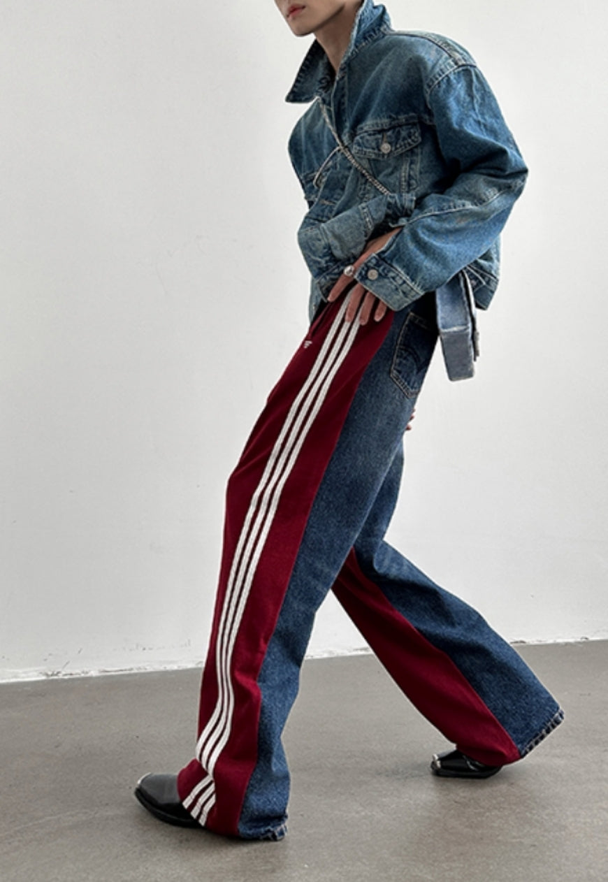 Men's Design panel three-bar trousers