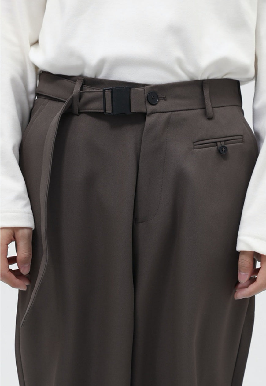 Men's Pocket Design Solid Color Trousers