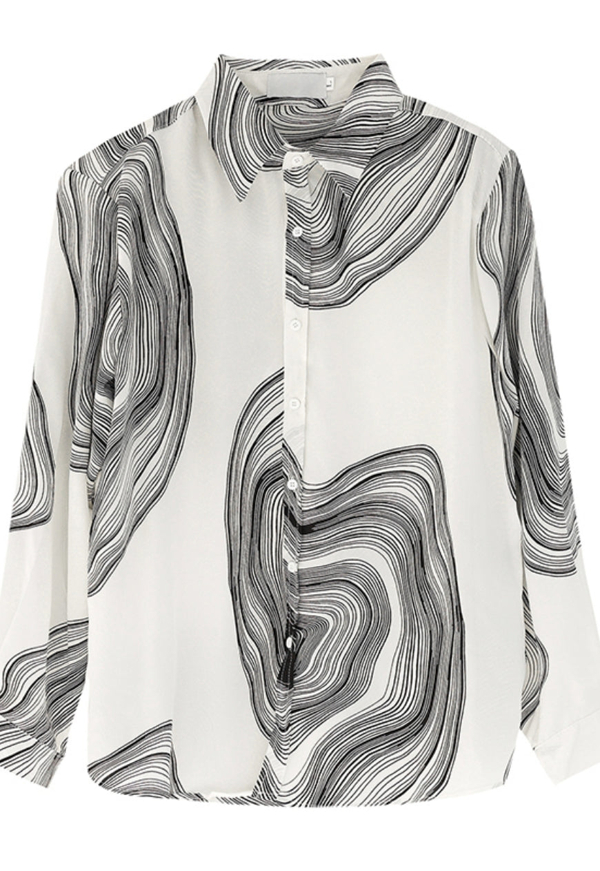 UZIP DESIGN Men's fashion abstract pattern shirt