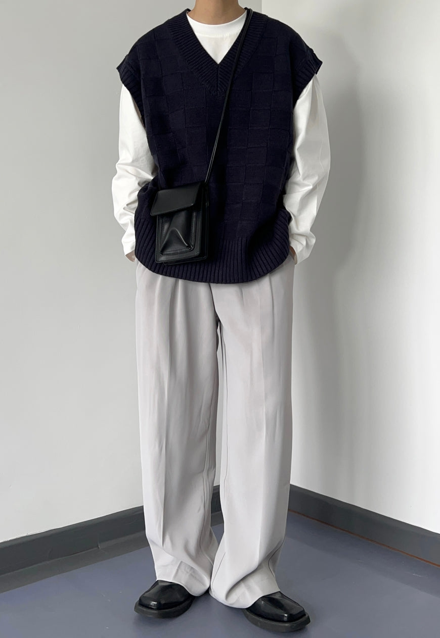 Men's plaid knitted vest