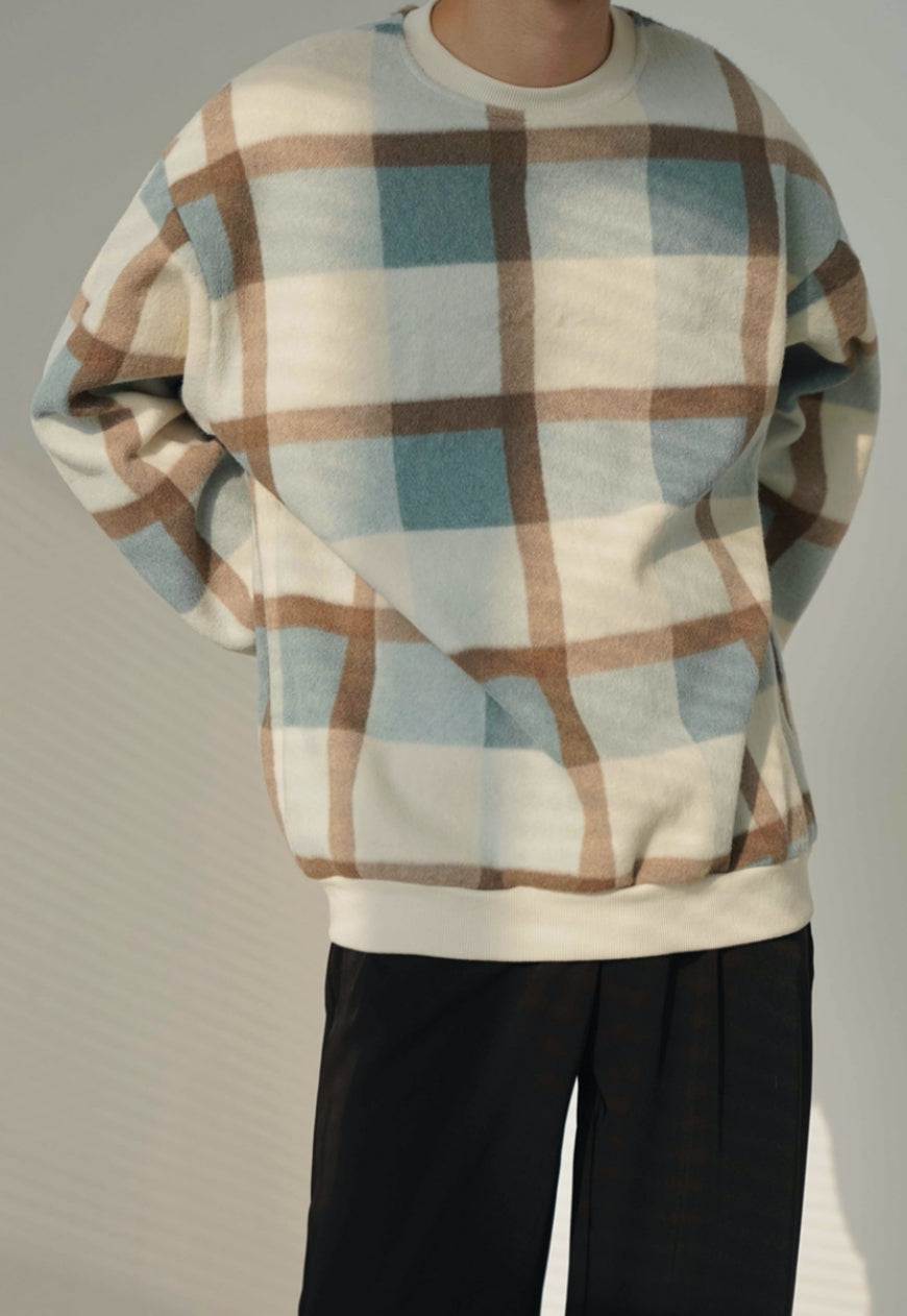 Men's Vintage plaid wool sweater
