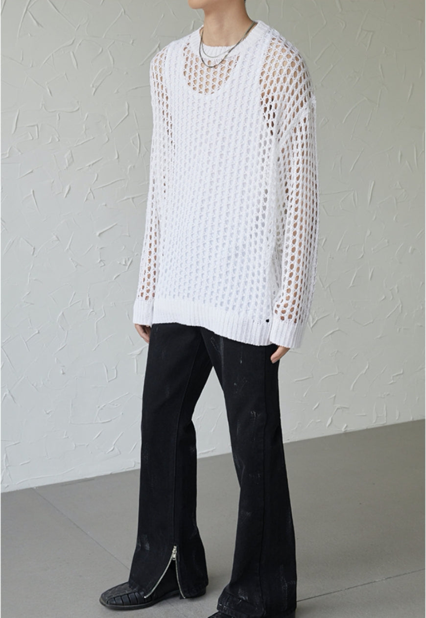 UZIP DESIGN Men's Design cutout long-sleeve top