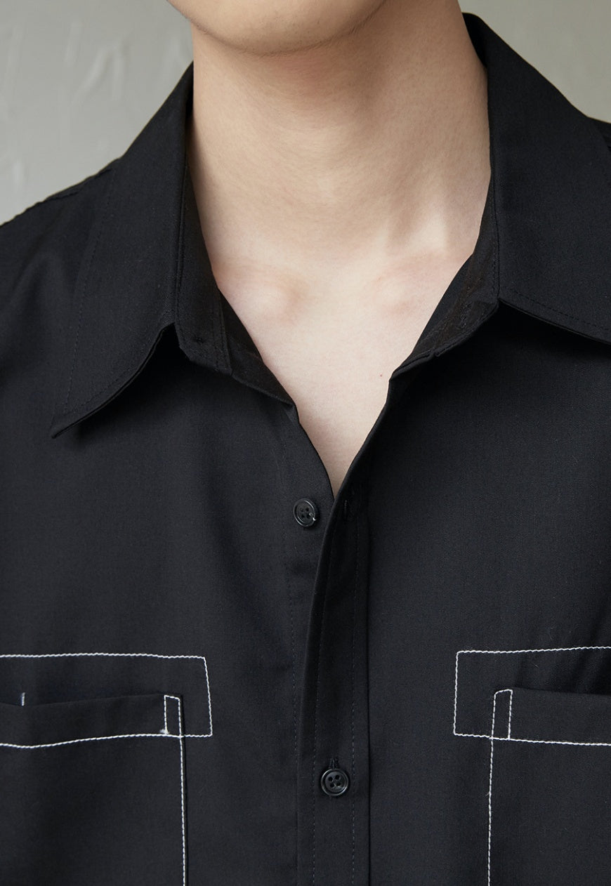 UZIP DESIGN Men's large pocket short sleeve shirt