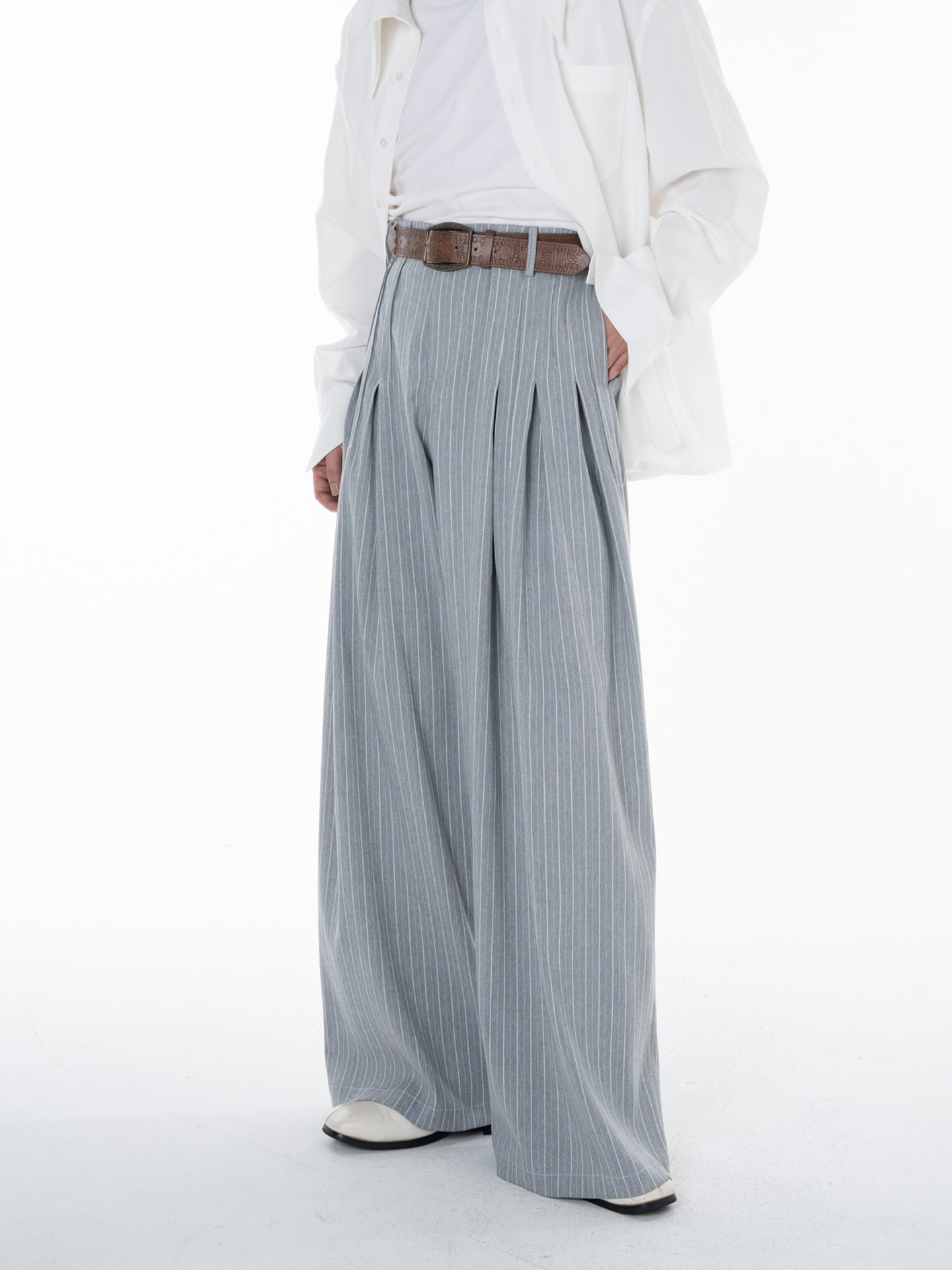 Men's Premium pleated striped trousers