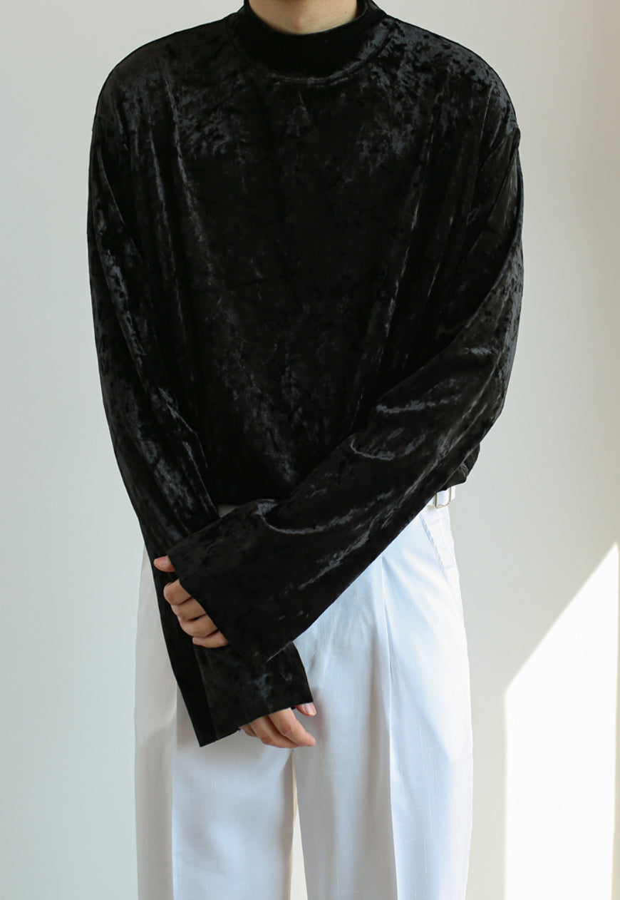 Men's Spring gold velvet T-shirt