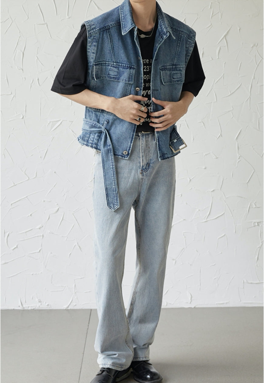 UZIP DESIGN Men's Design Denim Vest