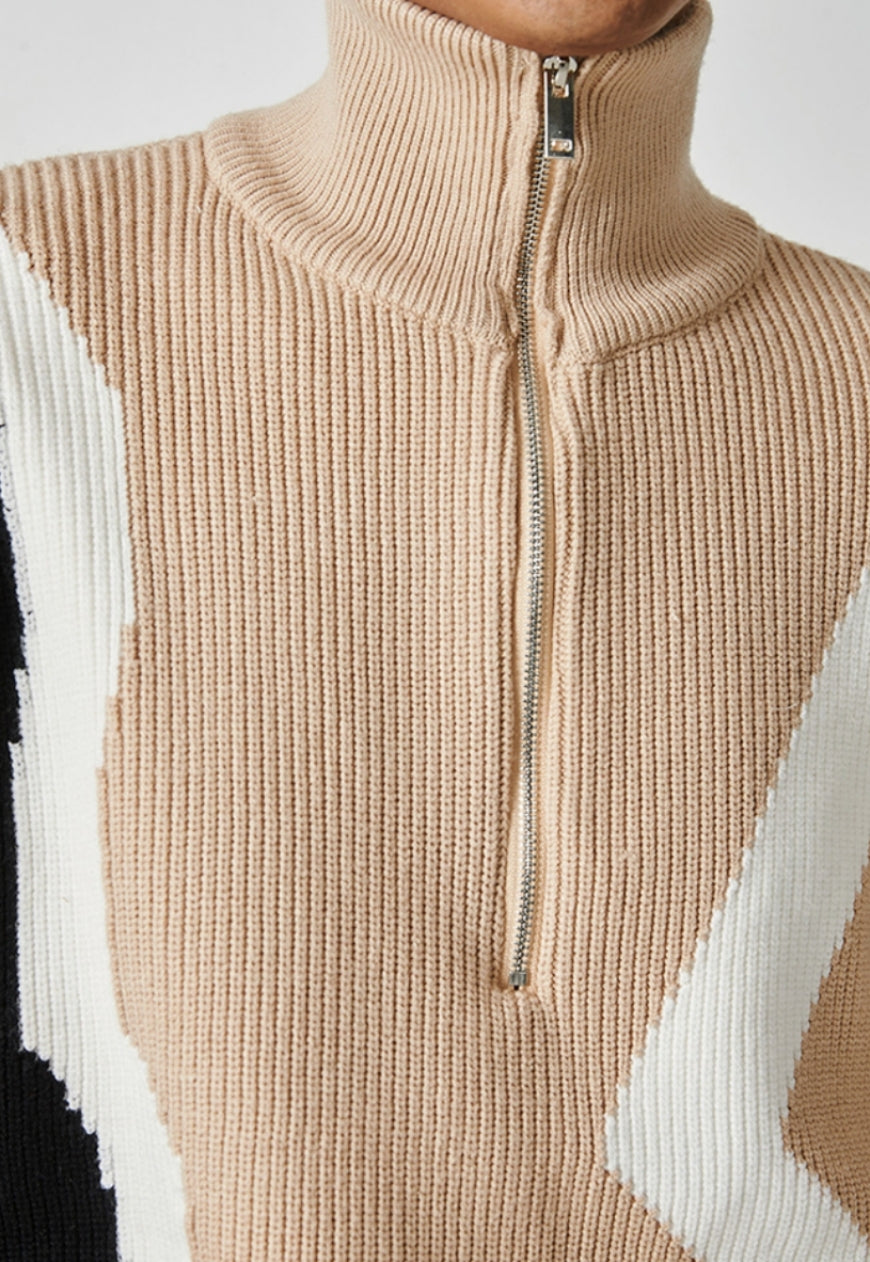 Men's zip turtleneck sweater