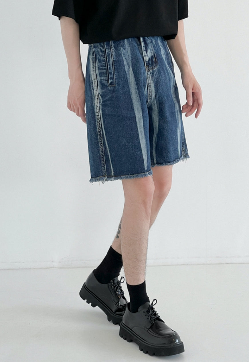 Men's Tie-dye denim shorts