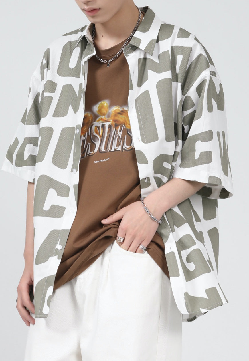UZIP DESIGN Men's personalized letter print shirt
