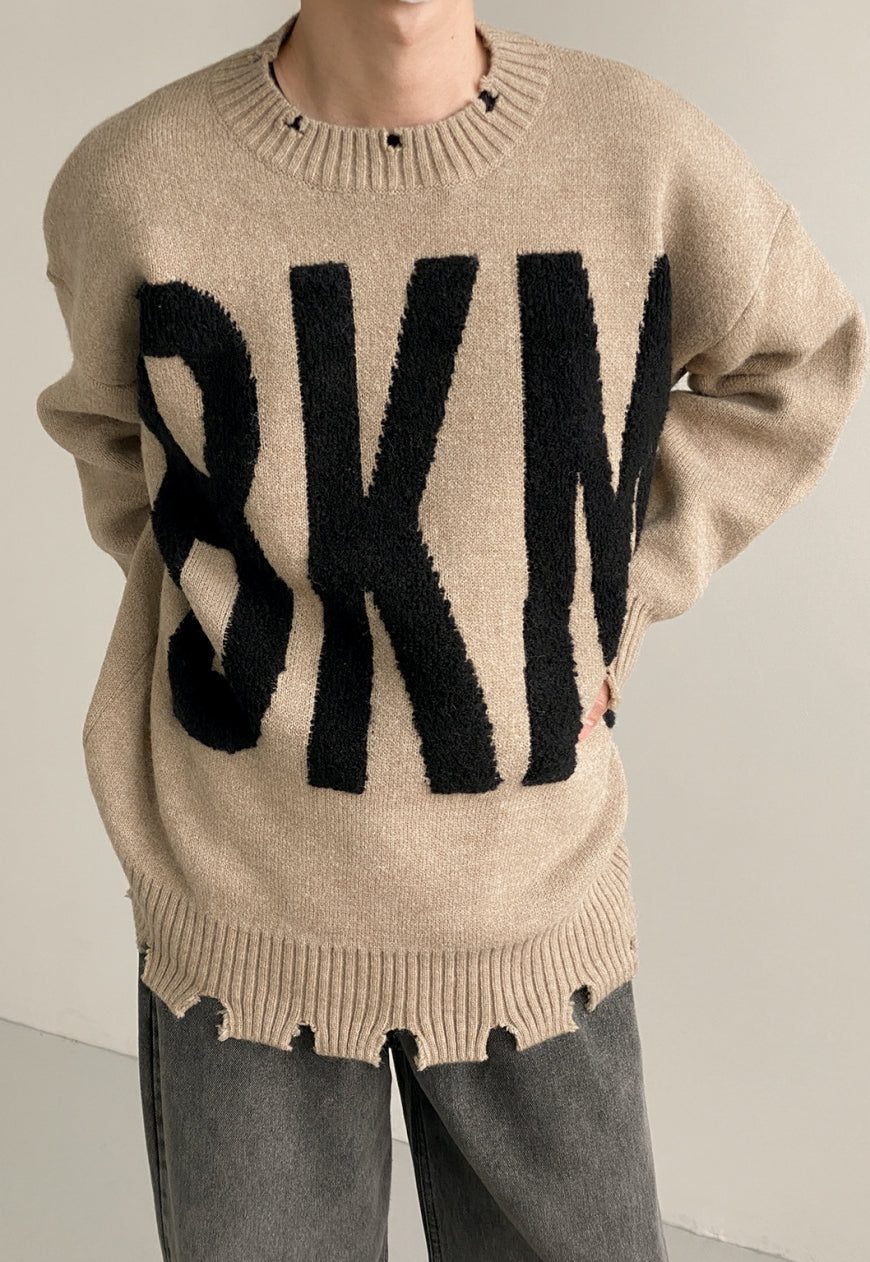 UZIP DESIGN MEN'S letter fashion sweater