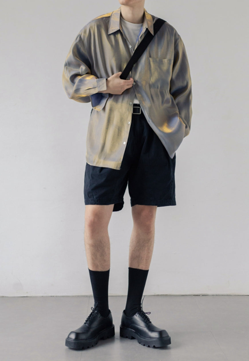 Men's Silky satin gradient shirt