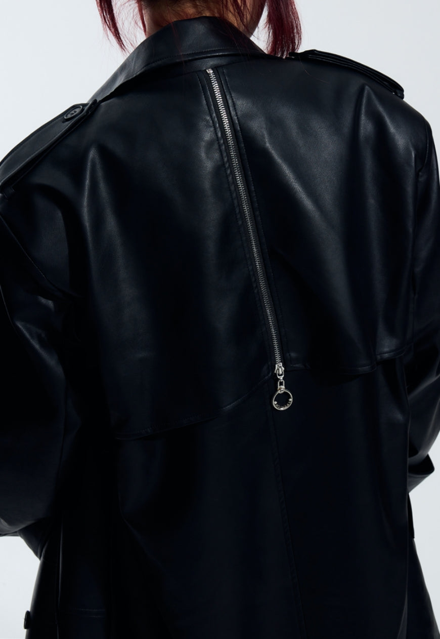 Men's Retro high-quality PU leather coat