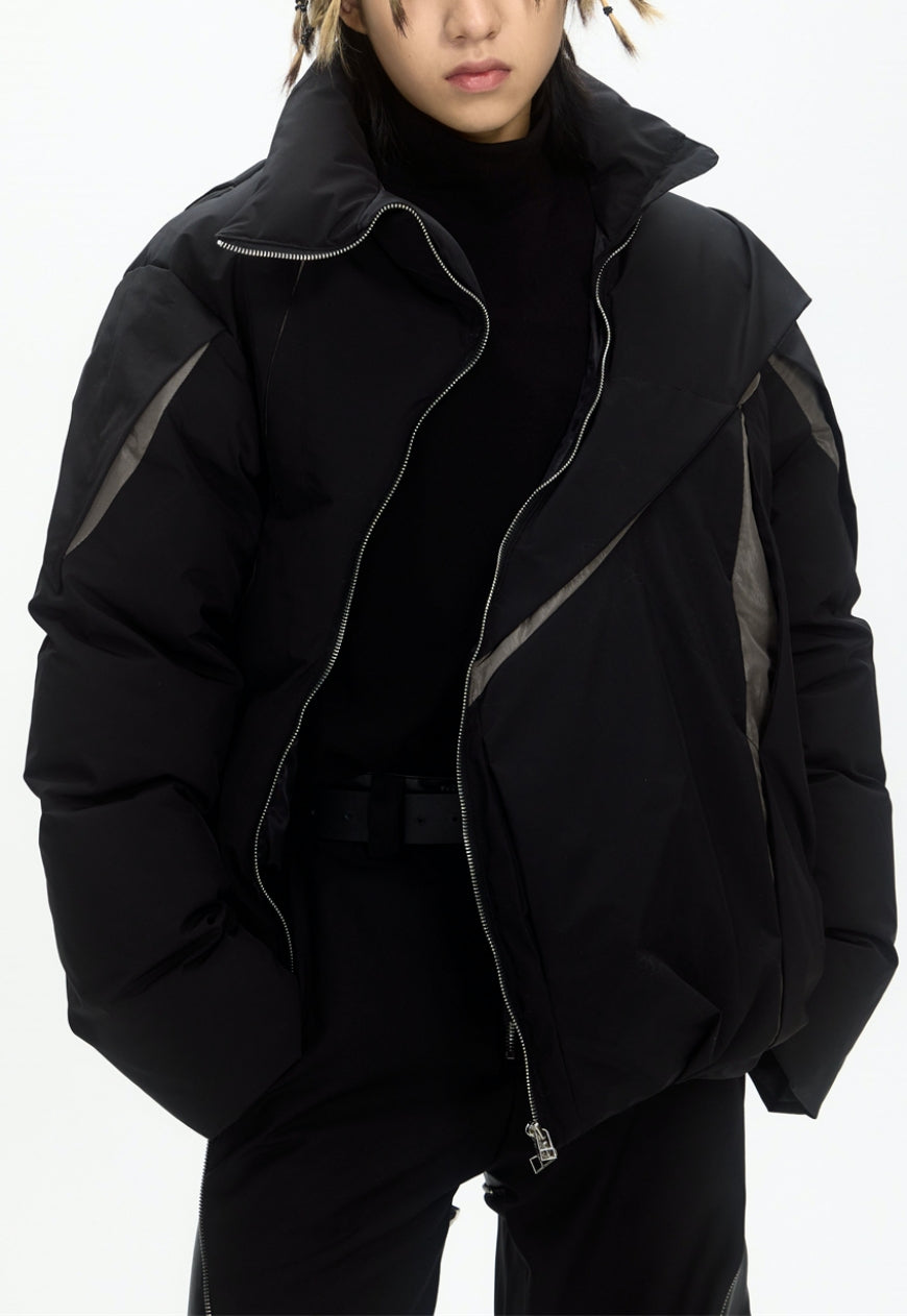 Menâ€™s pleated padded jacket