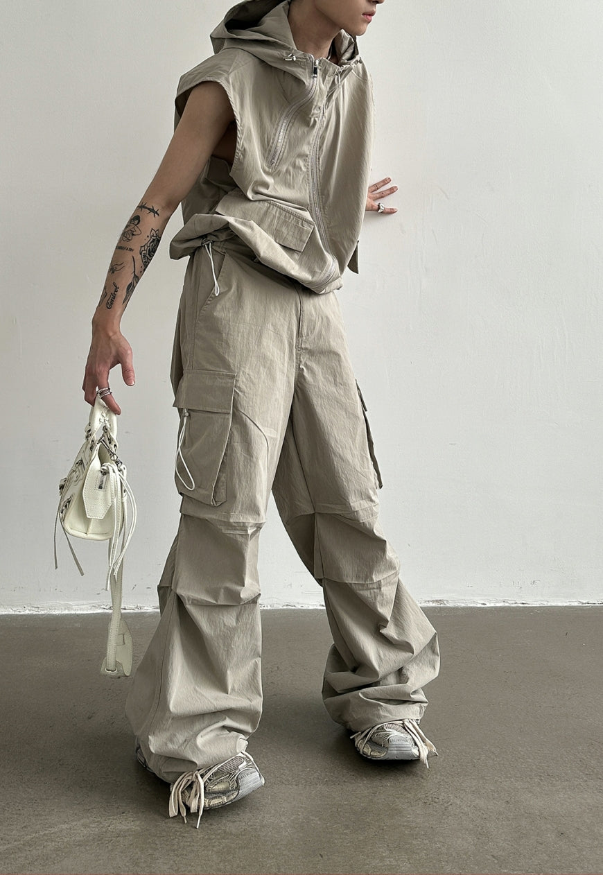 Men's Hooded Vest and Overalls set