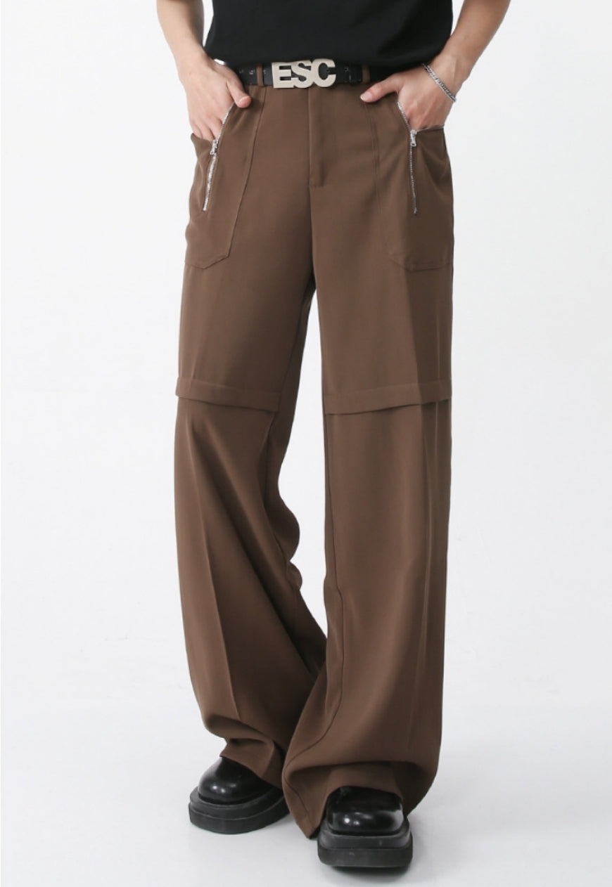 Unisex pocket zipped cargo trousers