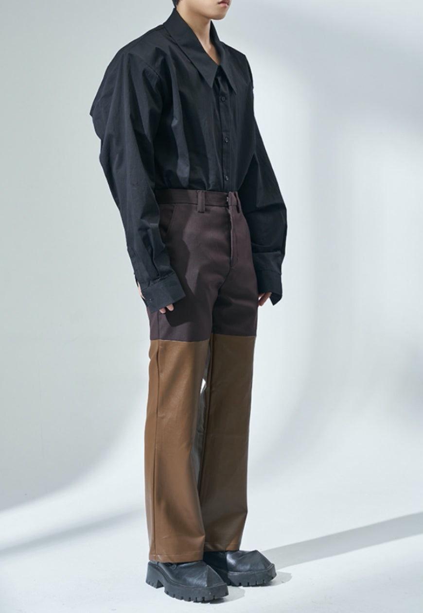 Men's Visual impact PU leather fashion trousers